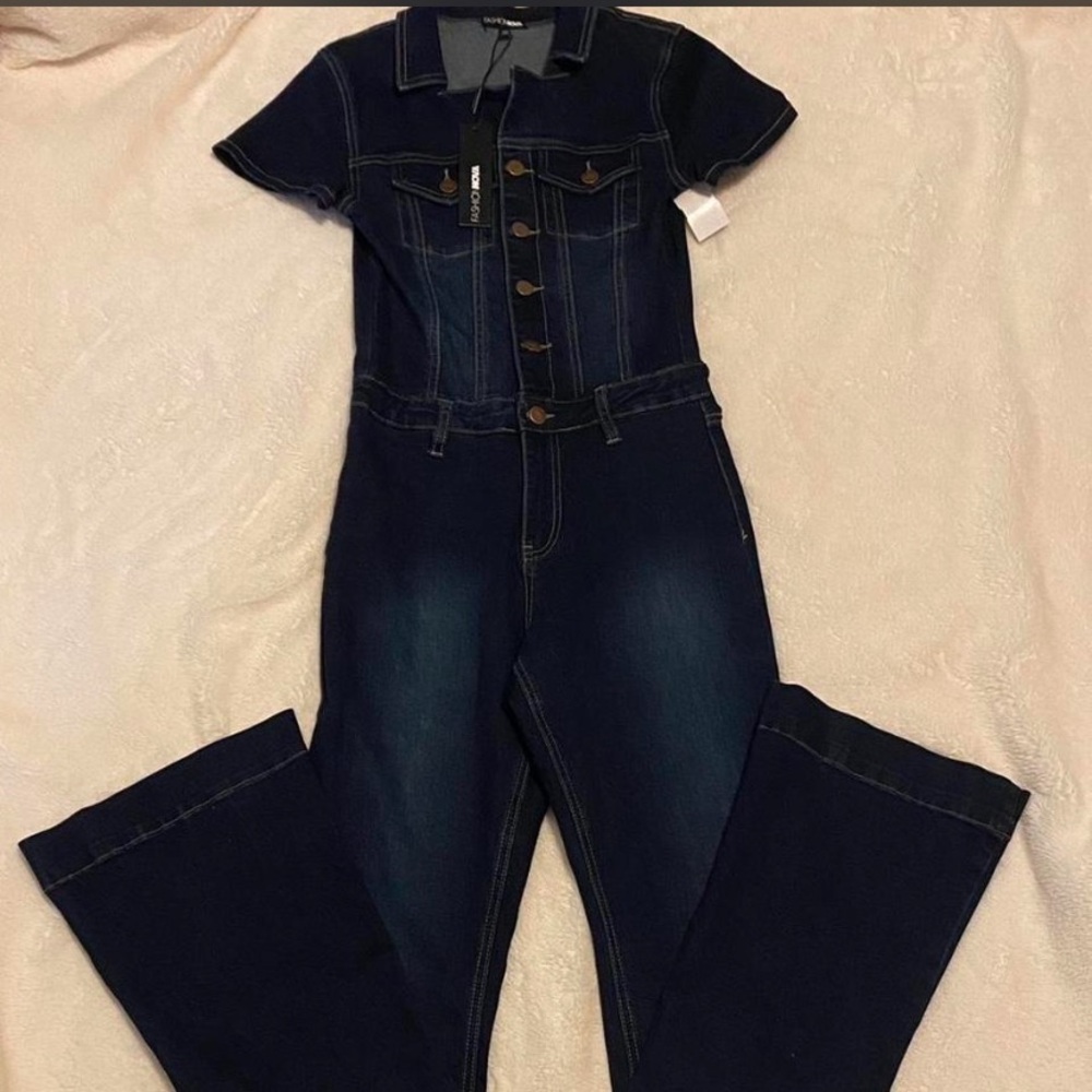 Dark Blue Women's Denim Jumpsuit